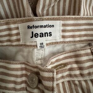 Reformation Striped Cowboy Jeans 28
